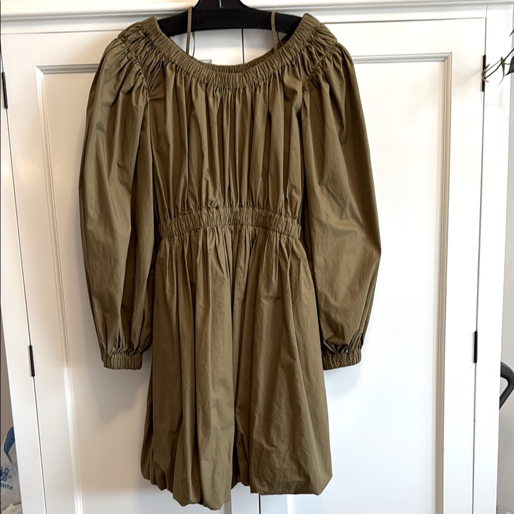 Ulla Johnson Martinez Puff Sleeve Mini Cotton Dress, Color: Olive/Army
S…
